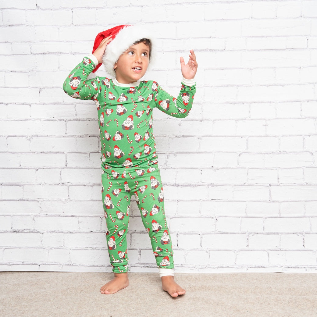 • Jolly Santas • 'Sleep Tight' Two-Piece Bamboo Pajama and Playtime Set