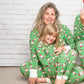 • Jolly Santas • Women's Top and Bottom Bamboo Pajama Set