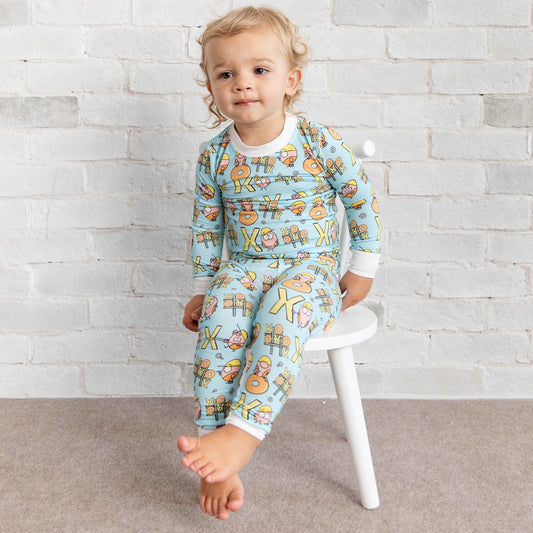 • Tic Tac Head To Toe • ‘Sleep Tight’ Toddler Two-Piece Bamboo Pajama and Playtime Set - Tegan & Ollie 
