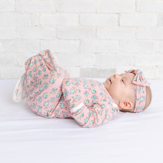 • Huff and Puff Balloons • Tie-Knot Newborn Gown - Tegan & Ollie 