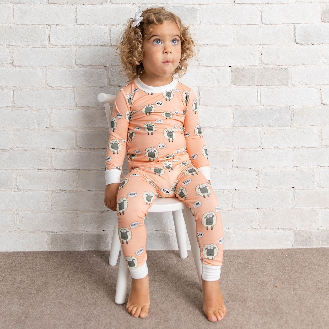 • Sheep Shenanigans • ‘Sleep Tight’ Toddler Two-Piece Bamboo Pajama and Playtime Set - Tegan & Ollie 