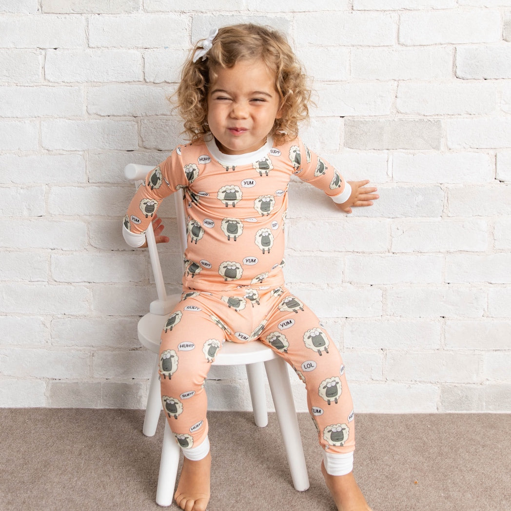 • Sheep Shenanigans • ‘Sleep Tight’ Toddler Two-Piece Bamboo Pajama and Playtime Set - Tegan & Ollie 