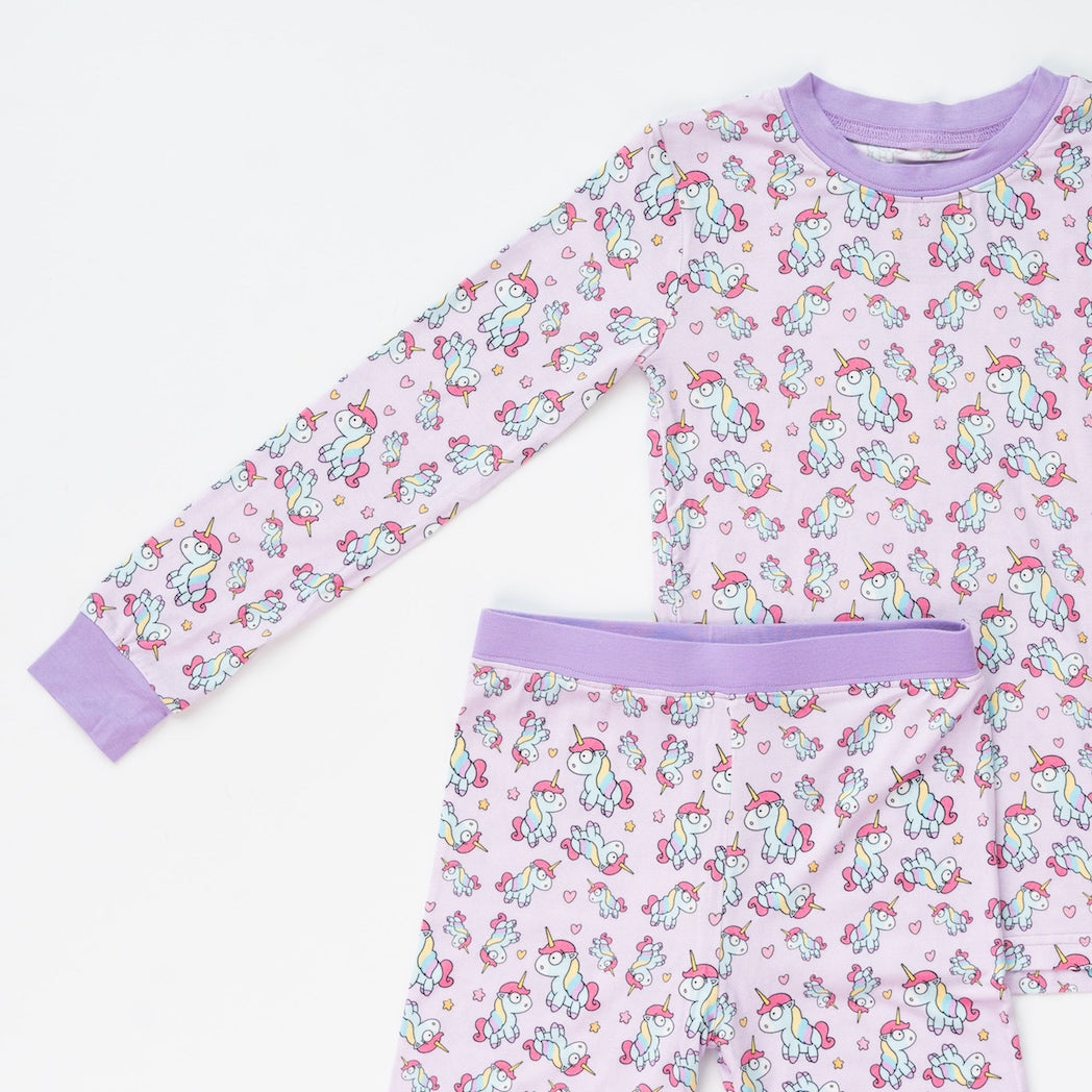 • Uniquely Unicorns • ‘Sleep Tight’ Two-Piece Bamboo Pajama and Playtime Set